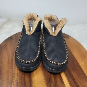 WhiteCotton Women's Dark Brown Sherpa Inside Slippers Size 9